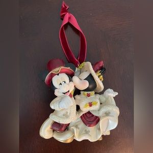 DISNEY Porcelain Minne & Mickey Ornament